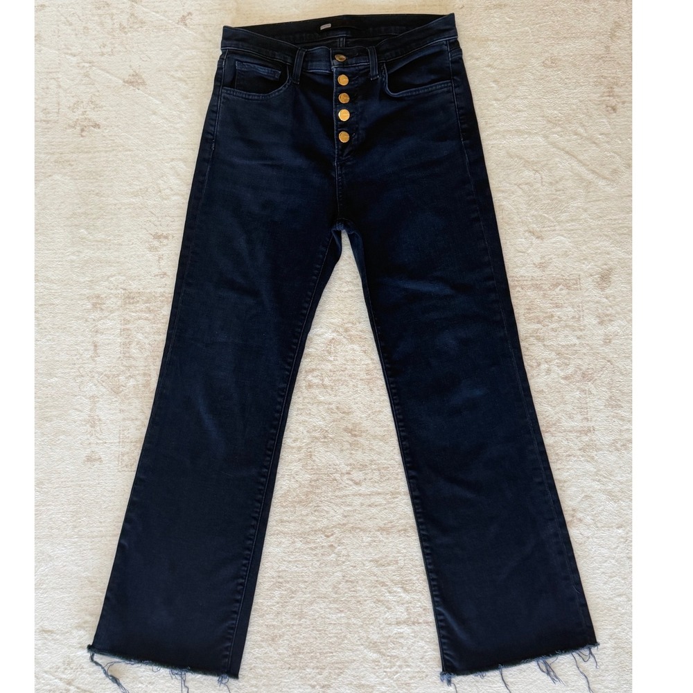 Joes Jeans The Callie High Rise Cropped Boot Jeans Dark Wash Button Fly 28